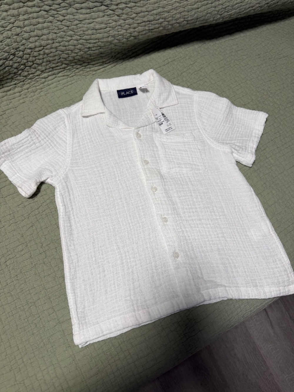 Boys Gauze Button Up Shirt - White
